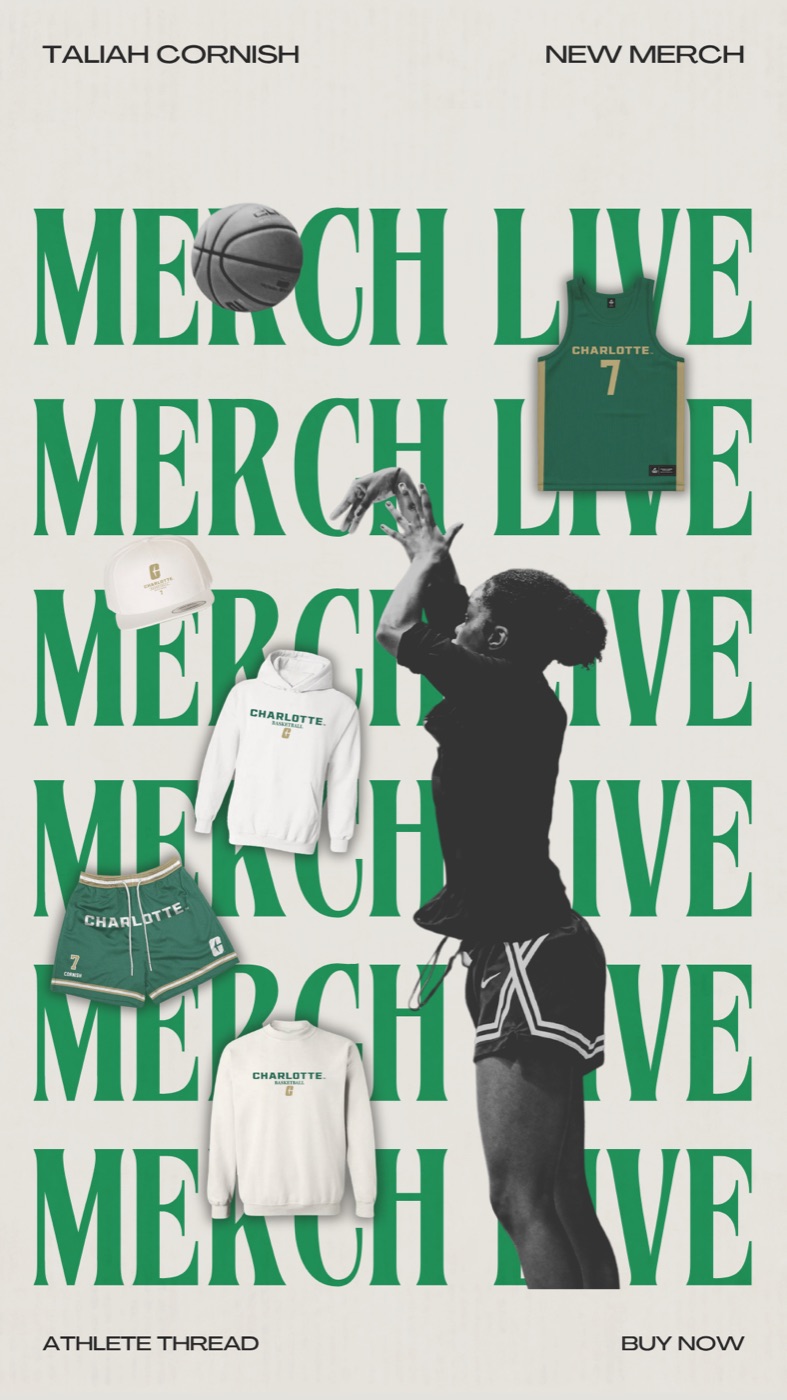 Taliah Cornish athlete merch campaign graphic